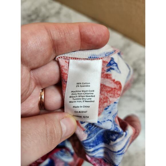 Talbots‎ Women's Multicolor Floral Print Cotton Stretch A-Line Midi Skirt Size 4 - Picture 4 of 6